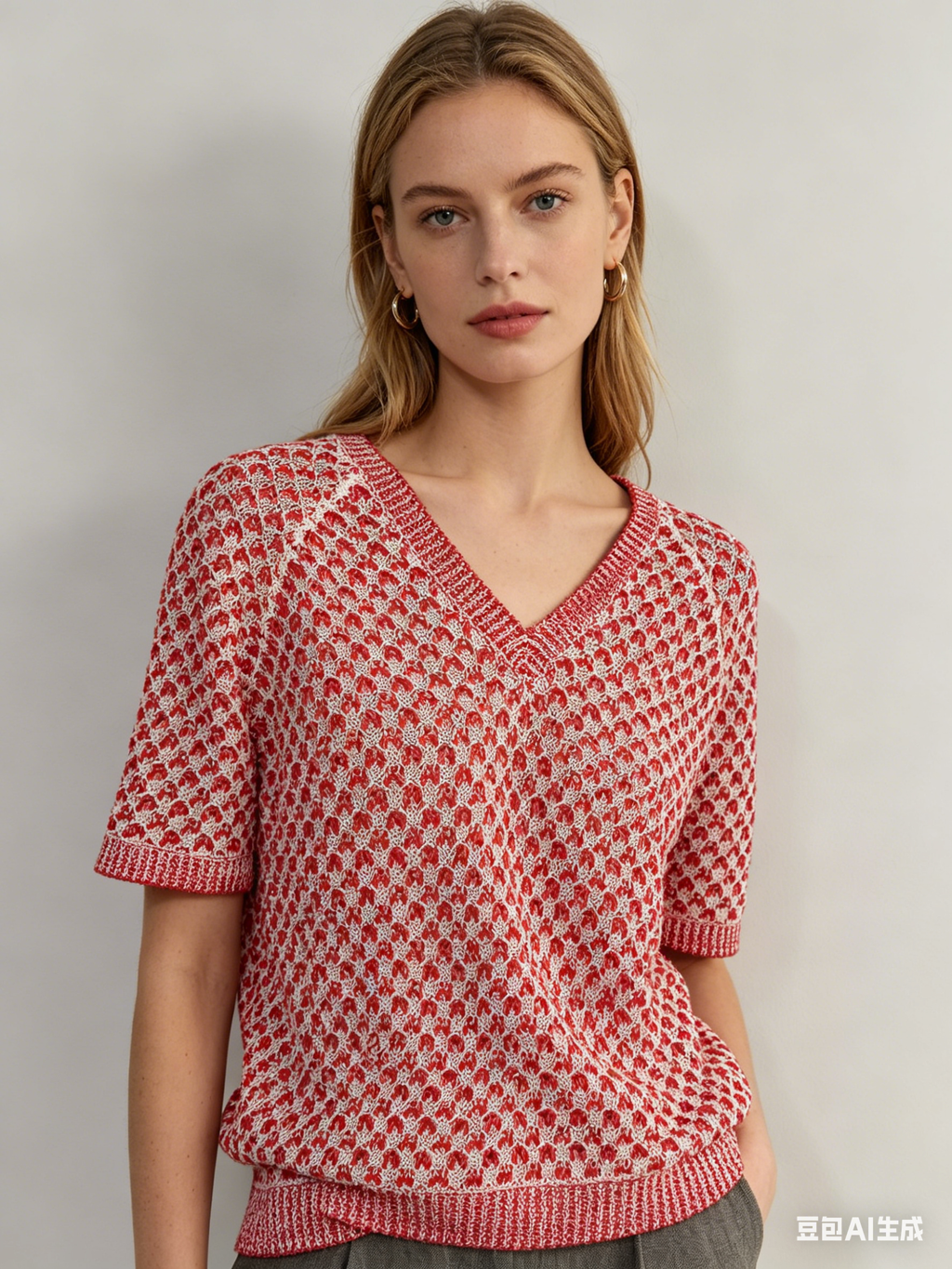 Chanel Red & White Silk-Blend Knit Top 香奈儿 红白拼色真丝混纺针织上衣