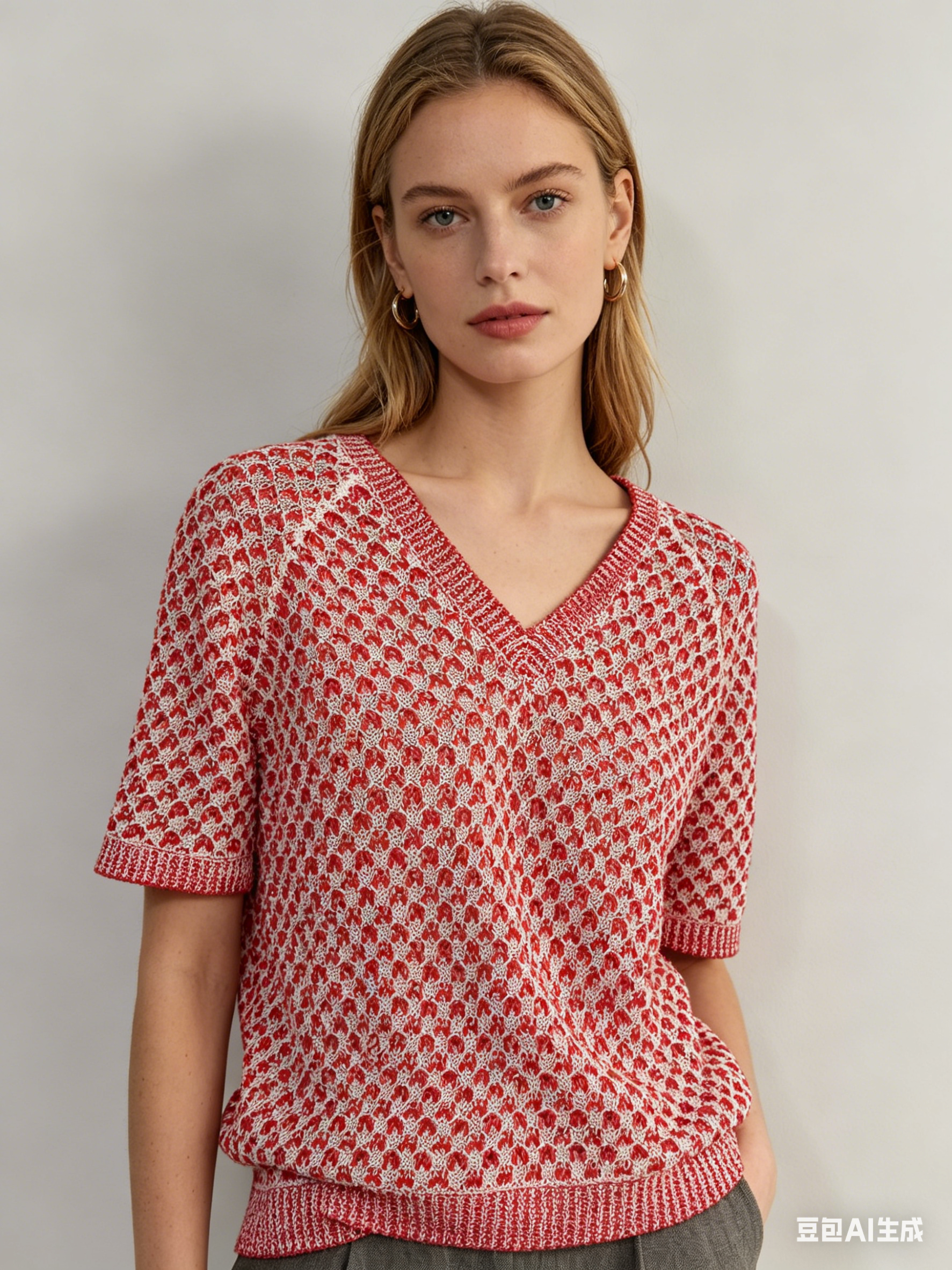 Chanel Red & White Silk-Blend Knit Top 香奈儿 红白拼色真丝混纺针织上衣