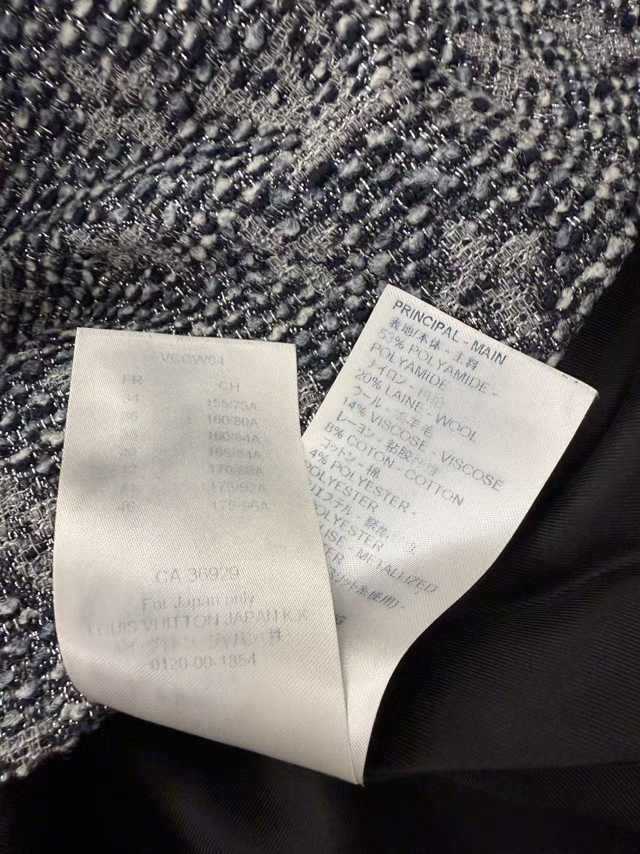 Louis Vuitton LV 拼接 Monogram 暗紋洋裝（36 碼）