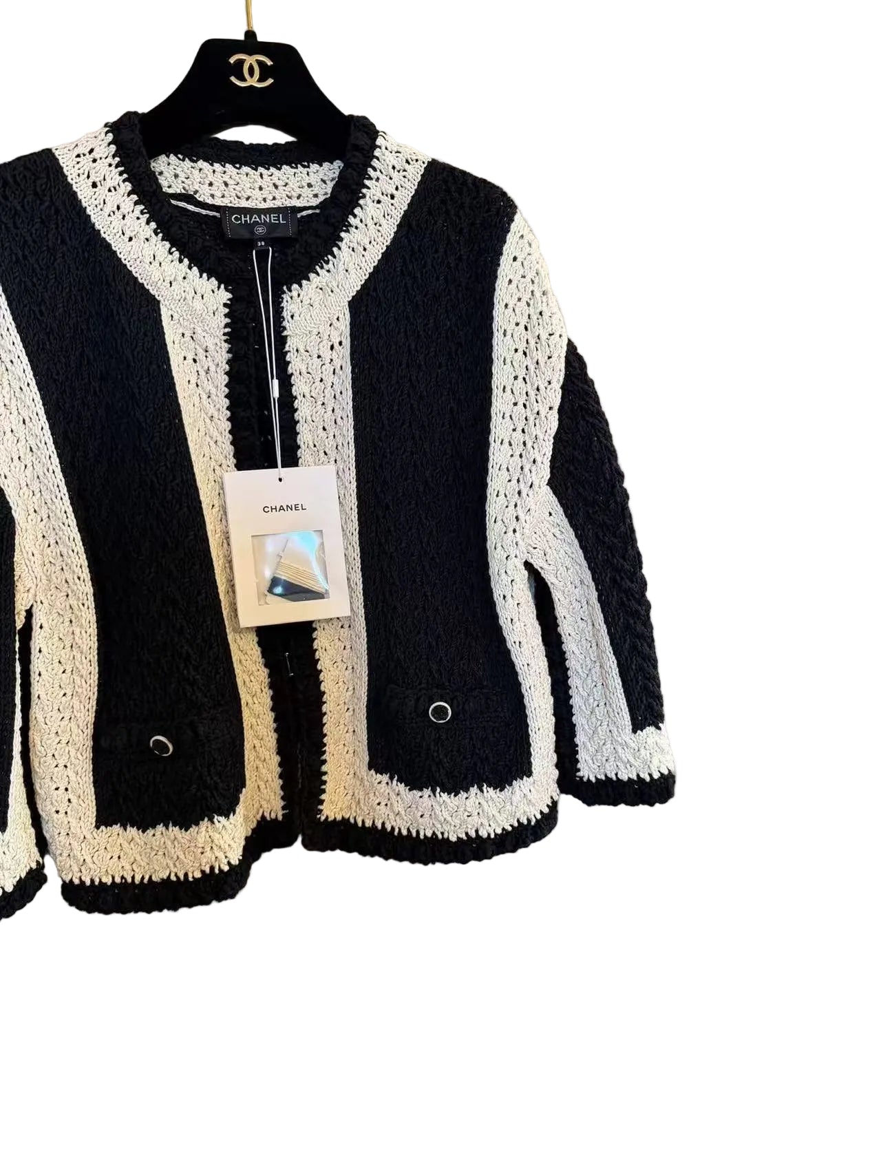 Vintage Chanel Logo Jacquard Zip-Up Knit Jacket 中古香奈儿满印字母提花拉链针织外套