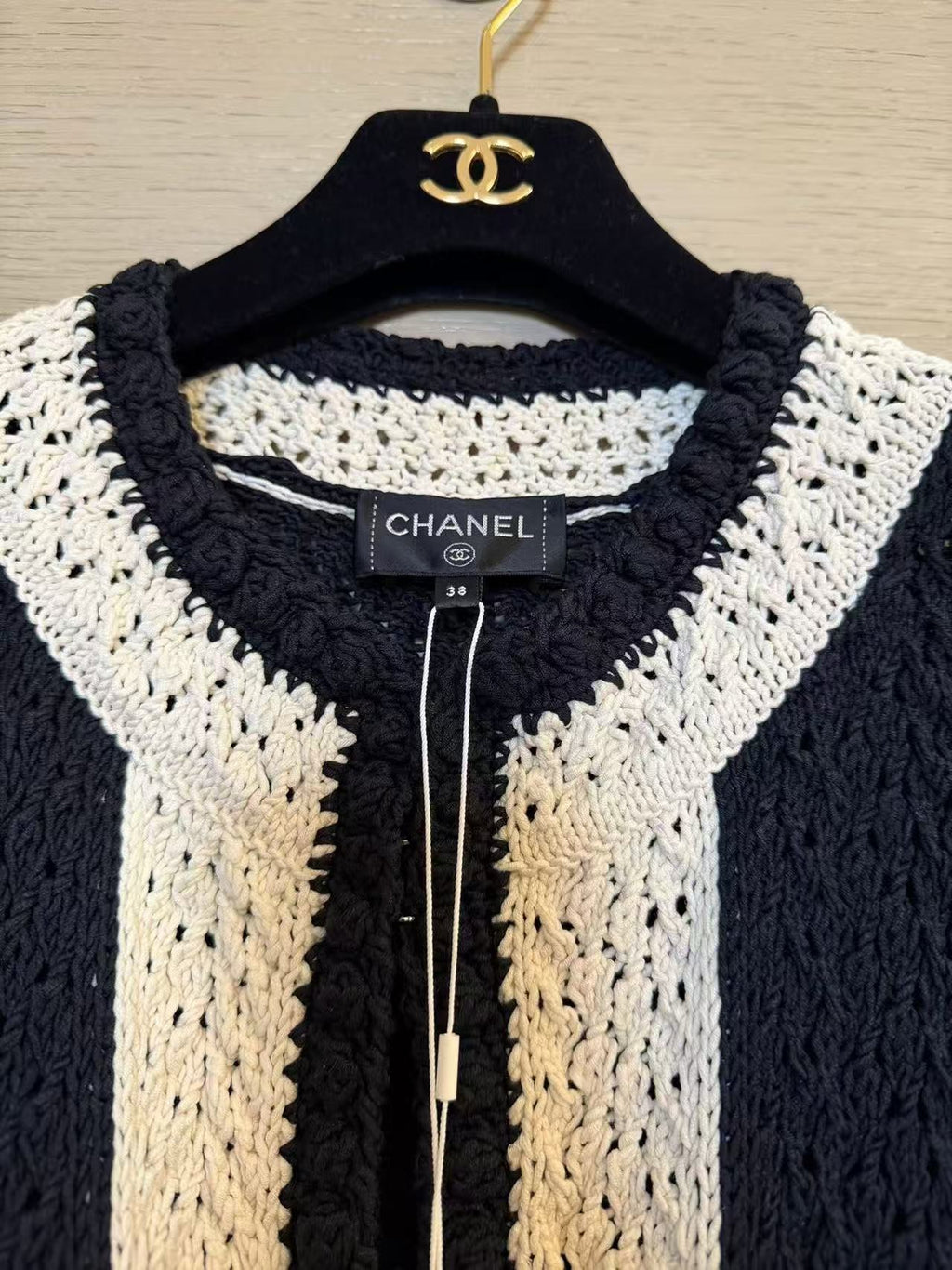 Vintage Chanel Logo Jacquard Zip-Up Knit Jacket 中古香奈儿满印字母提花拉链针织外套