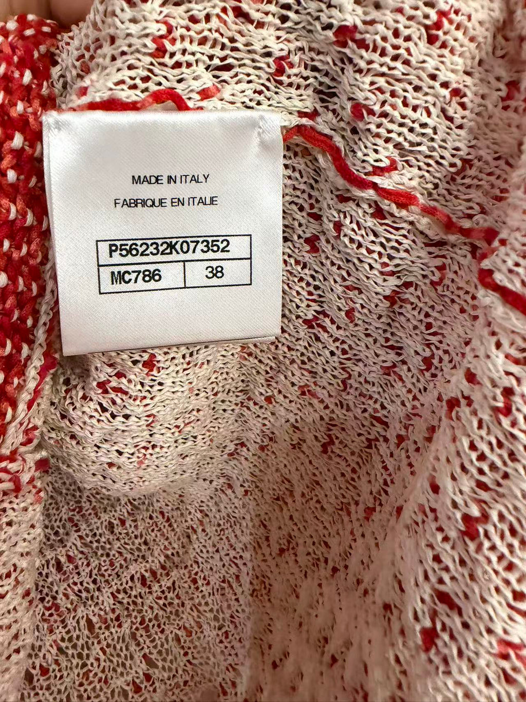 Chanel Red & White Silk-Blend Knit Top 香奈儿 红白拼色真丝混纺针织上衣