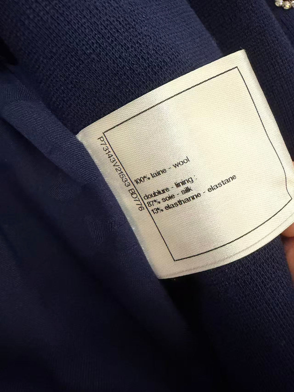 CHANEL 高級工坊系列 寶石刺繡羊毛開衫外套