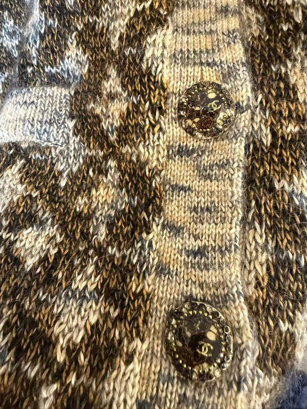 CHANEL 義大利製絲毛混紡菱格提花四口袋 V 領無袖馬甲 36 碼 二手精品背心