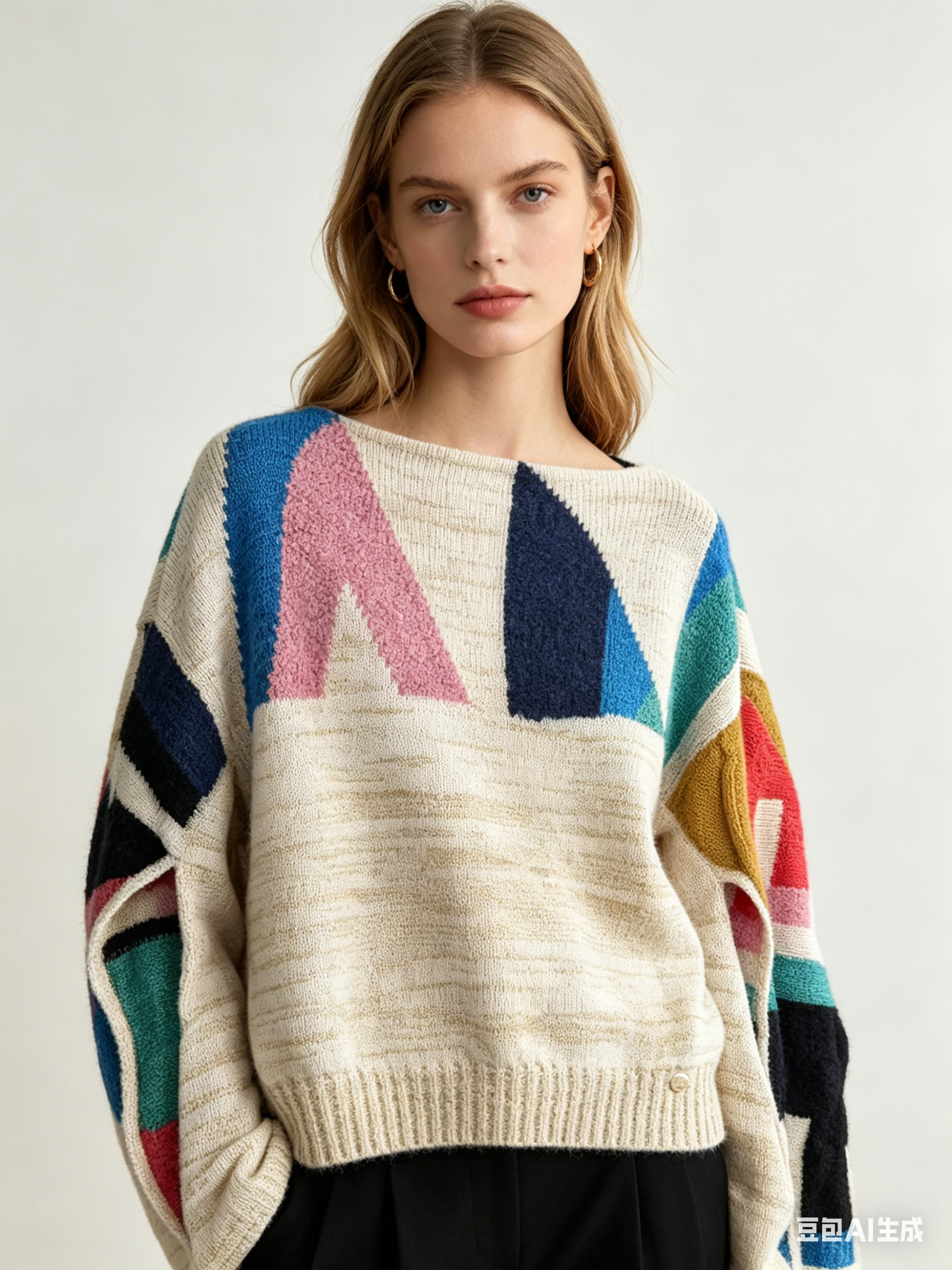 Chanel Abstract Geometric Cashmere-Blend Sweater 香奈儿 抽象几何图案羊绒混纺毛衣