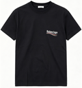 Balenciaga 經典波浪彩條 Logo 黑色合身短袖 T 恤 S 碼 葡萄牙製二手精品