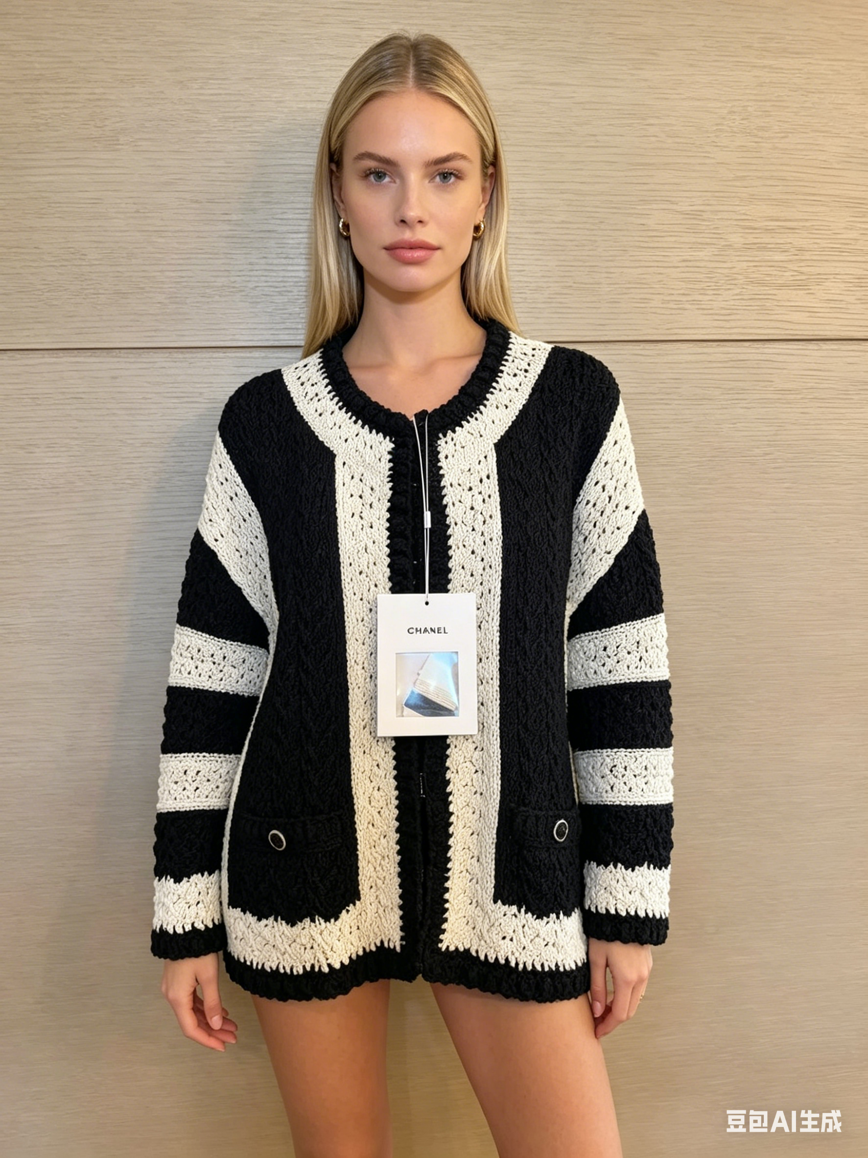 Vintage Chanel Logo Jacquard Zip-Up Knit Jacket 中古香奈儿满印字母提花拉链针织外套