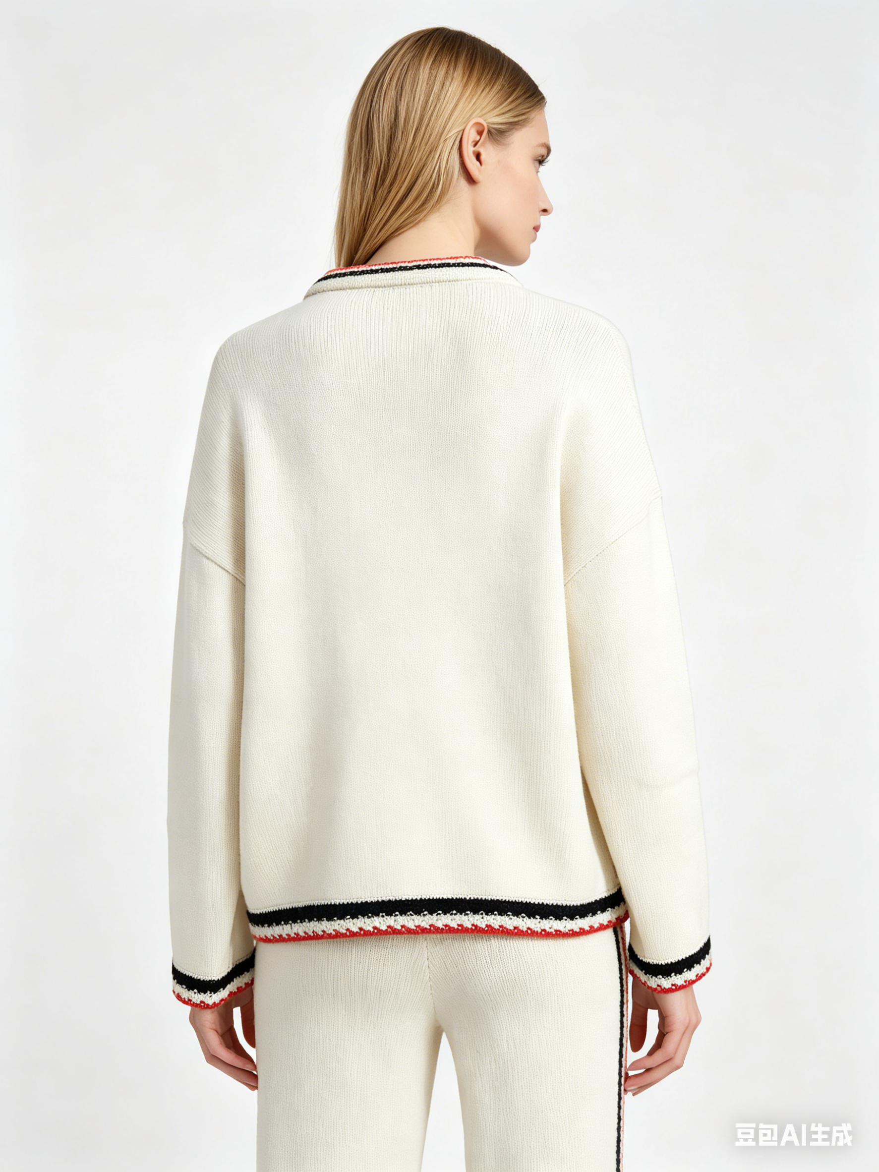 Chanel 100% Cashmere Cardigan with Contrast Trim - White/Black/Red 香奈儿 100% 羊绒撞色饰边开衫 白黑红配色