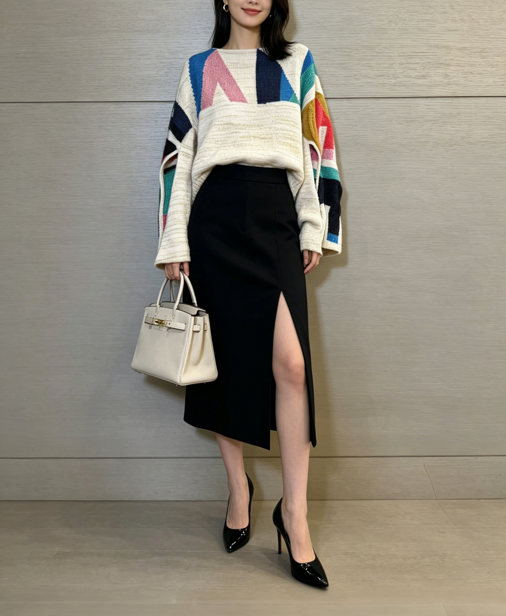 Chanel Abstract Geometric Cashmere-Blend Sweater 香奈儿 抽象几何图案羊绒混纺毛衣