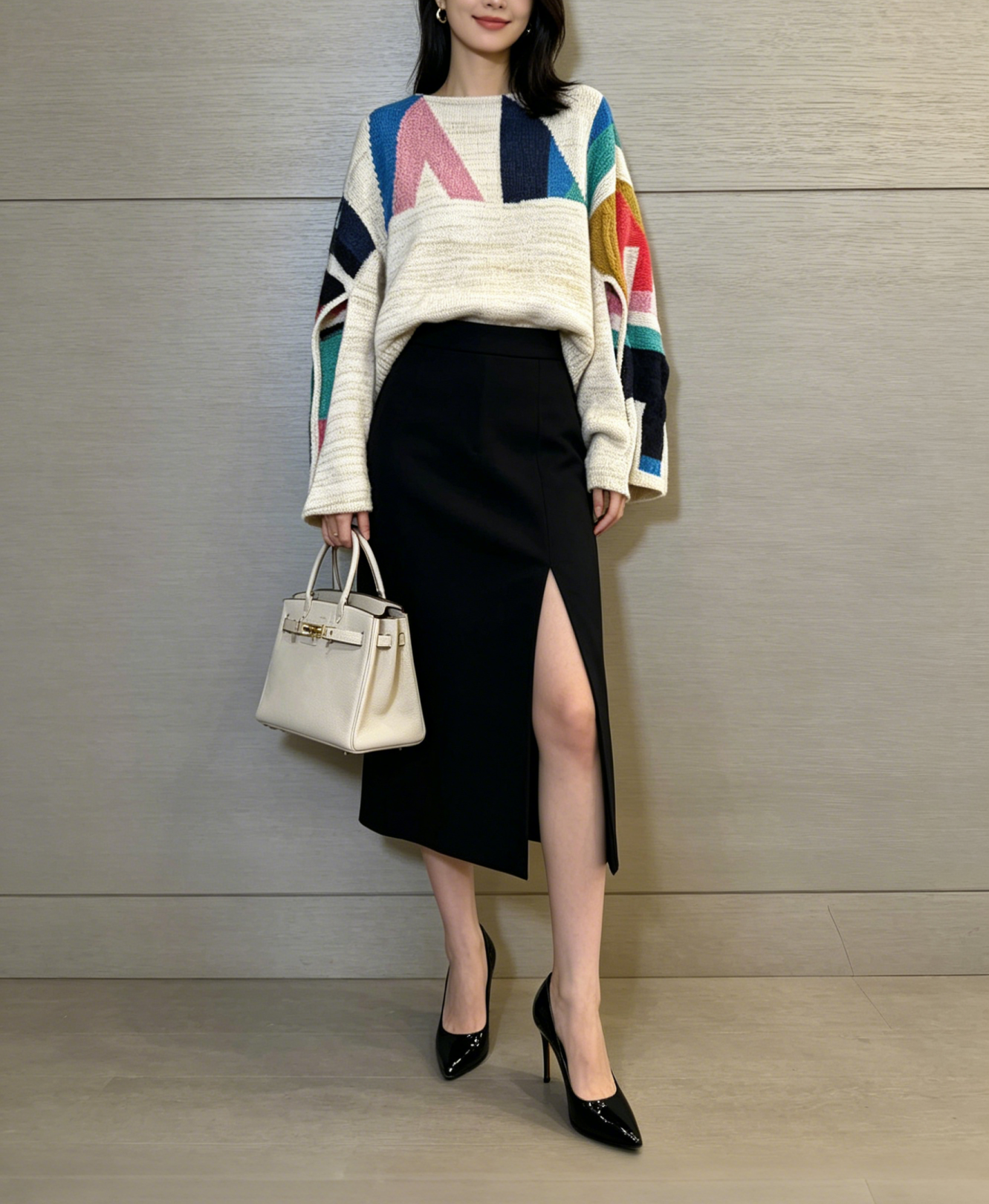 Chanel Abstract Geometric Cashmere-Blend Sweater 香奈儿 抽象几何图案羊绒混纺毛衣
