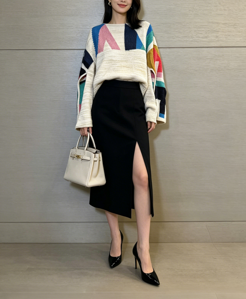 Chanel Abstract Geometric Cashmere-Blend Sweater 香奈儿 抽象几何图案羊绒混纺毛衣