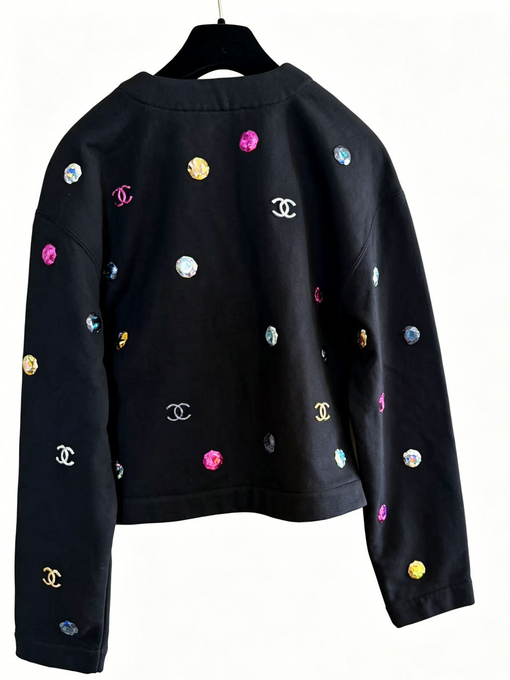 CHANEL 寶石刺繡 V 領短款開衫外套