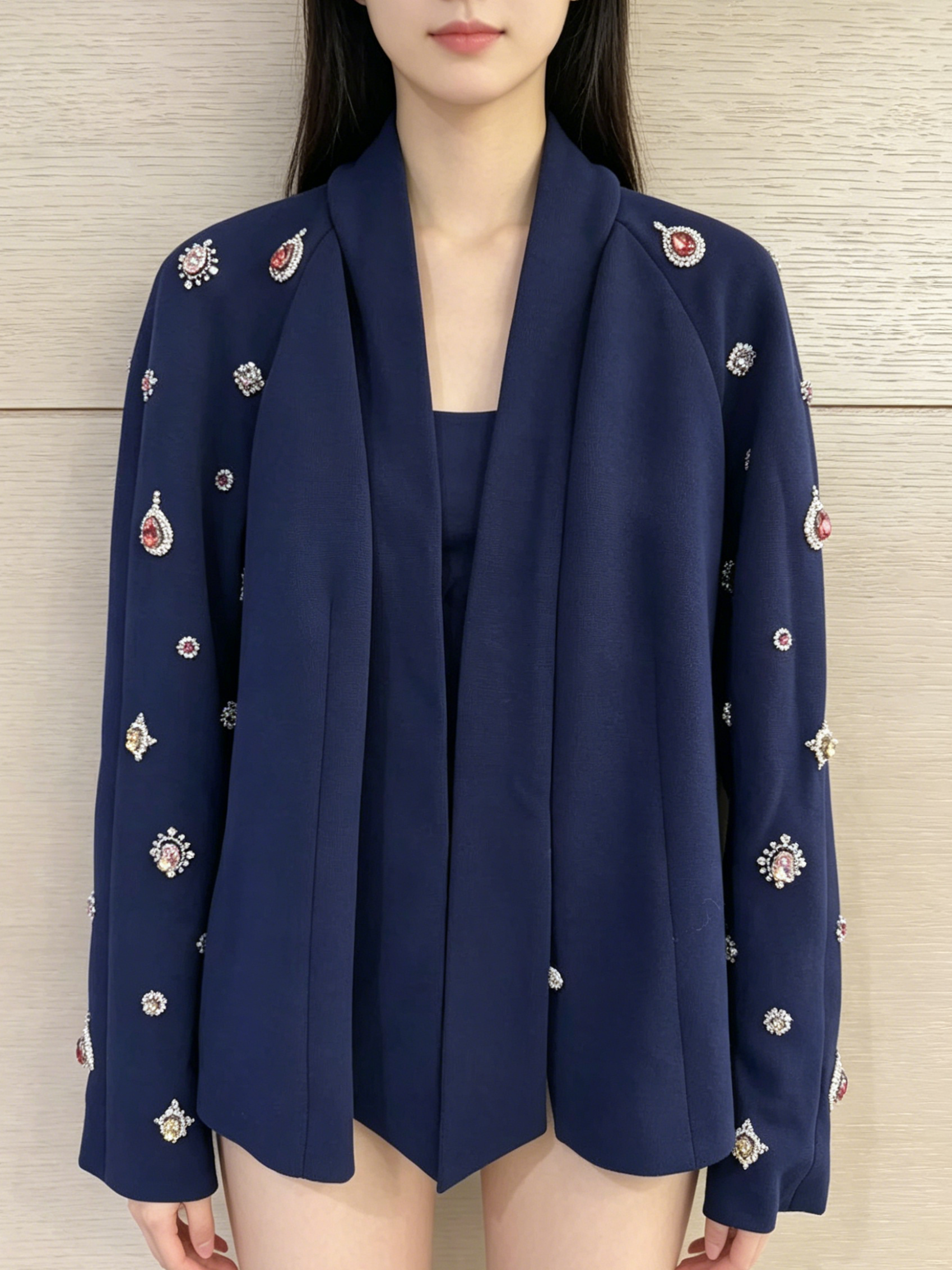 CHANEL 高級工坊系列 寶石刺繡羊毛開衫外套