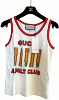 GUCCI ADULT CLUB 口紅印花紅邊無袖背心